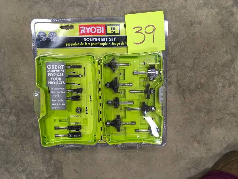 Ryobi Router Bit Set 15 Piece Set not used