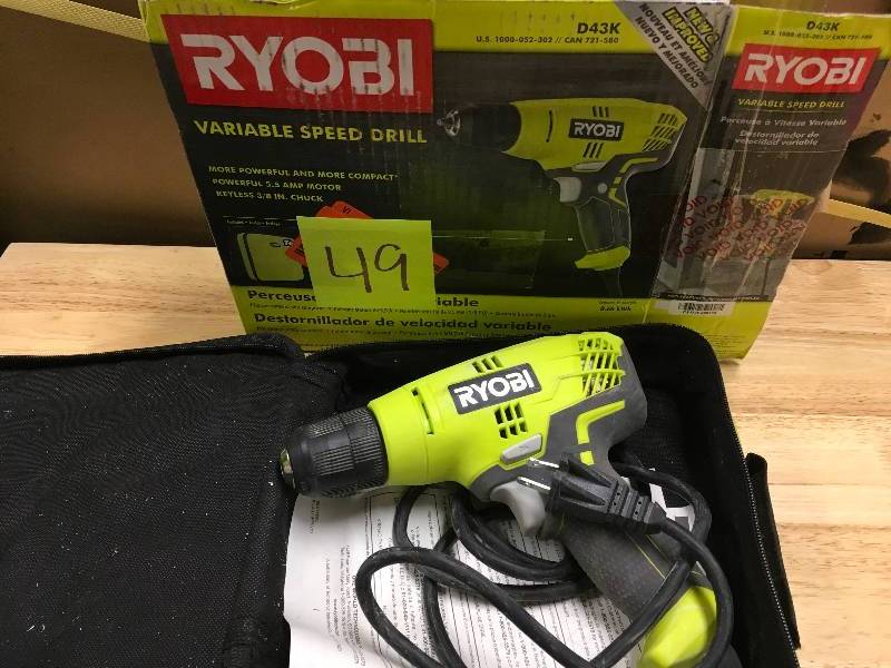 Ryobi Variable Speed Drill in working conditions