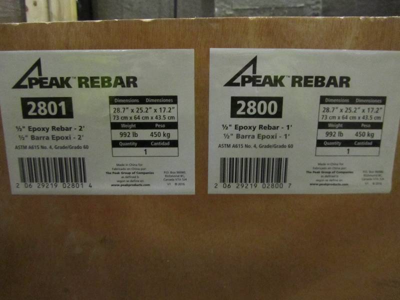 lot 33 image: #4 Peak Epoxy Rebar 12 x 2Peak Epoxy Rebar, 12 x 1, #4