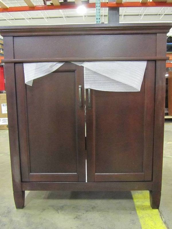 lot 37 image: Foremost Ashburn 30 in. W x 21.5 in. D x 34 in. H Vanity Cabinet Only in Mahogany
