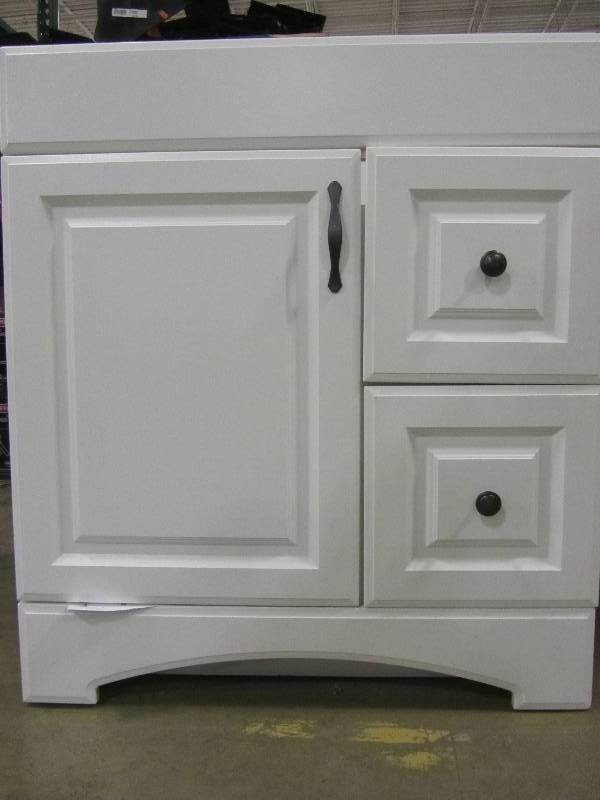lot 38 image: Glacier Bay Regency 30 in. Vanity Cabinet Only in White
