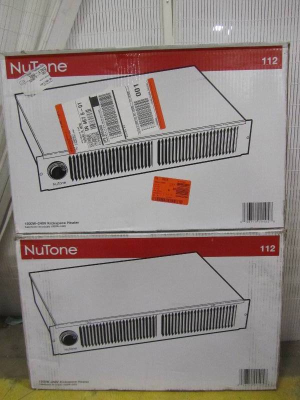 lot 59 image: Broan 19-14 in. 1,500-Watt Kick Space Heater with Built-in Thermostat (x2)