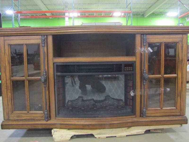 lot 65 image: 67 inch entertainment center with electric fireplace