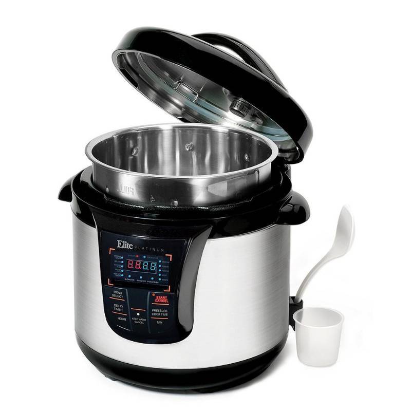 lot 53 image: Elite 8 Qt. 13-Function Electric Pressure Cooker in Stainless Steel