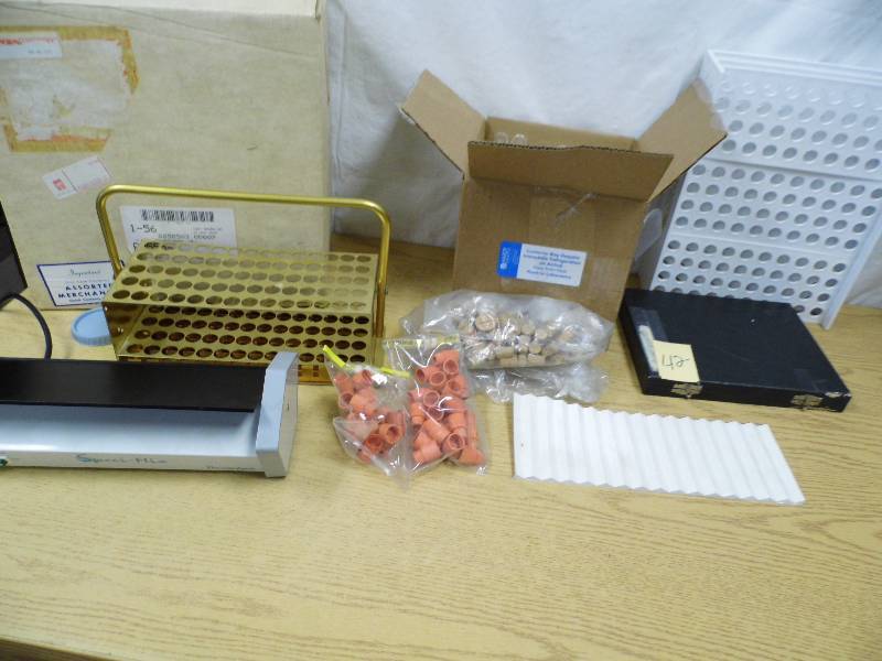 lot 42 image: Test Tubes - Sample Cup Covers - Test Tube Holders