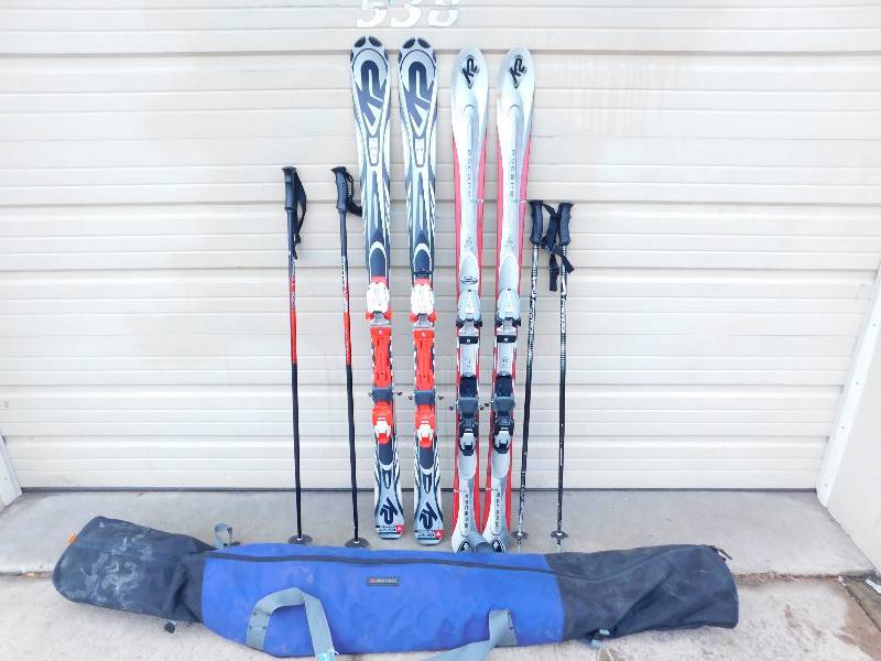 lot 3 image: K2 Escape 2500 Skis with Bindings and K2 Omni 153cm Skies