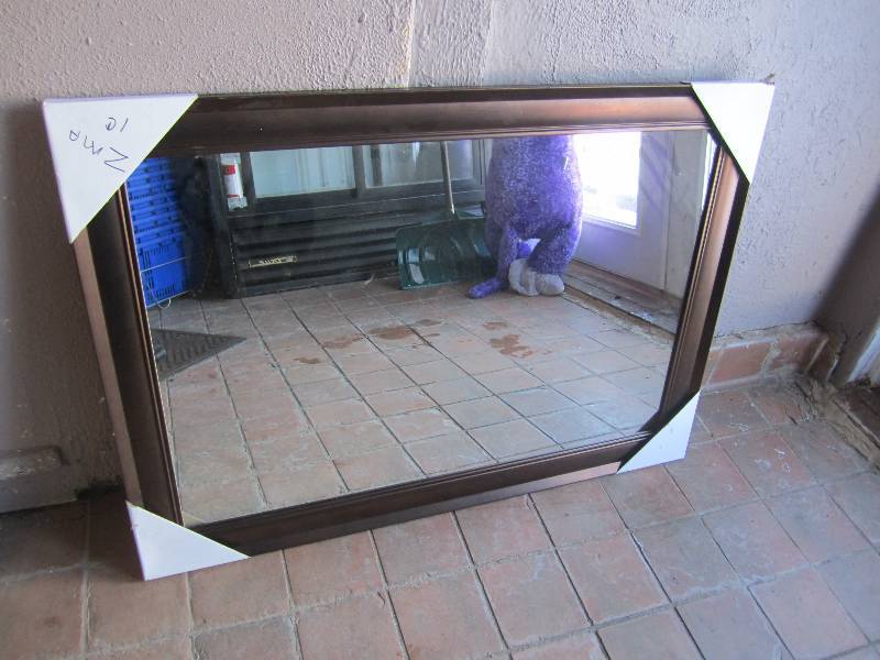 lot 12 image: 30 x 42 Copper Framed Wall Mirror...