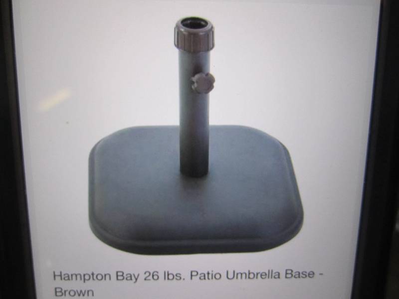 lot 20 image: 26 Pound Patio Umbrella Base Brown ...