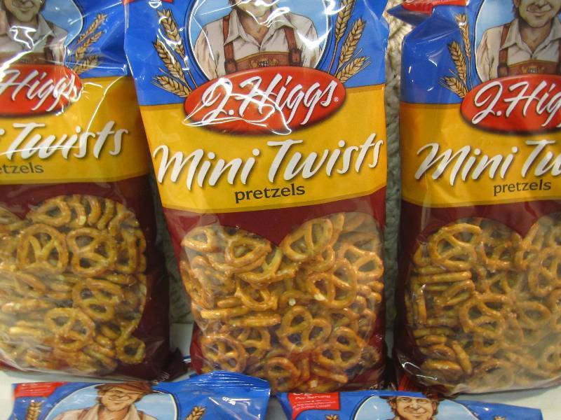 lot 129 image: Lot of 5 Bags Mini Twist Pretzels B...