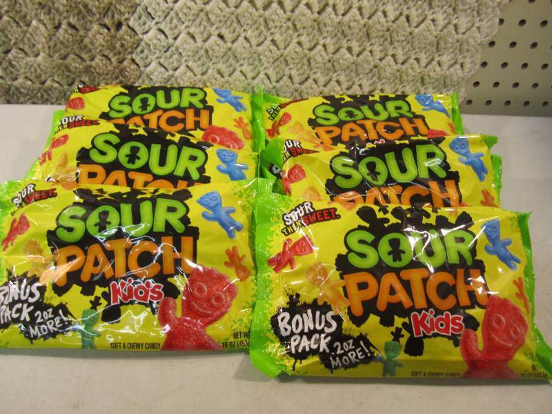 lot 137 image: Lot of 6 Bags of Sour Patch Sour Th...