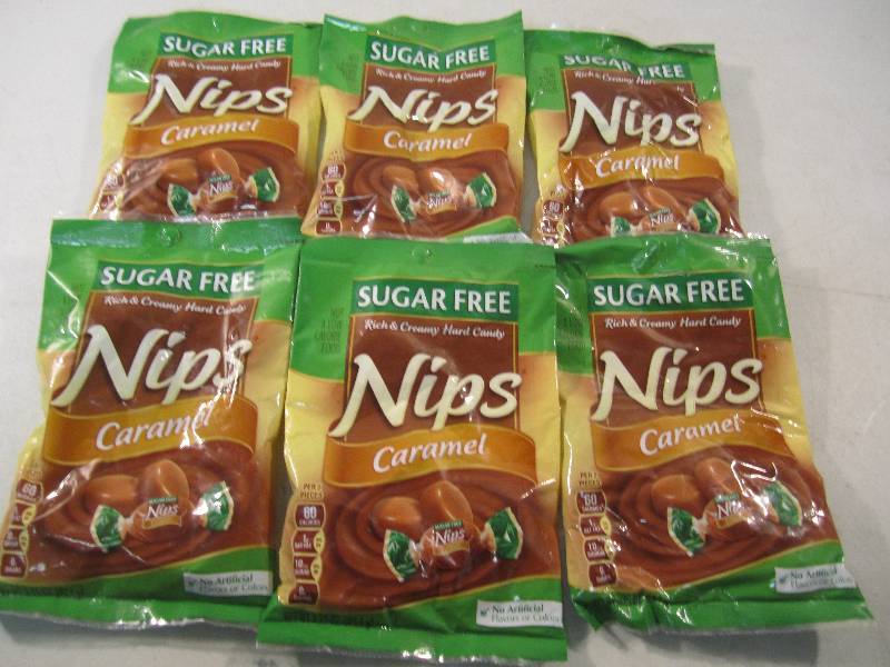 lot 157 image: Lot of 6 Bags Surar Free Nips Caram...