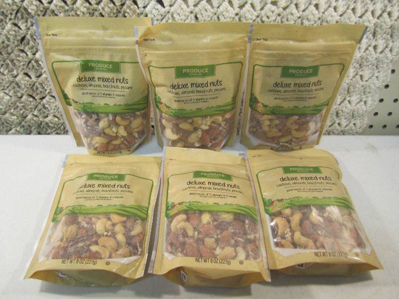 lot 165 image: Lot of 6 Bags Deluxe Mixed Nuts Cas...