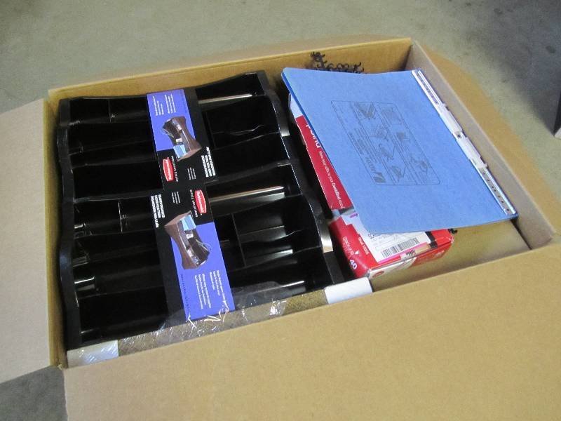lot 197 image: Large Box Full of Misc Office Organ...