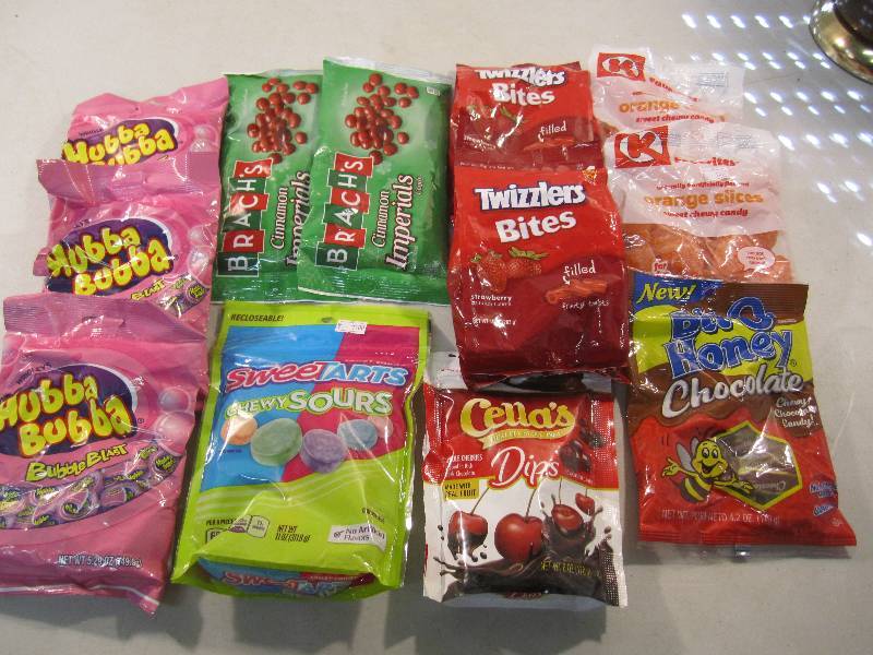 lot 219 image: Lot of 12 Bags Various Candy See ph...