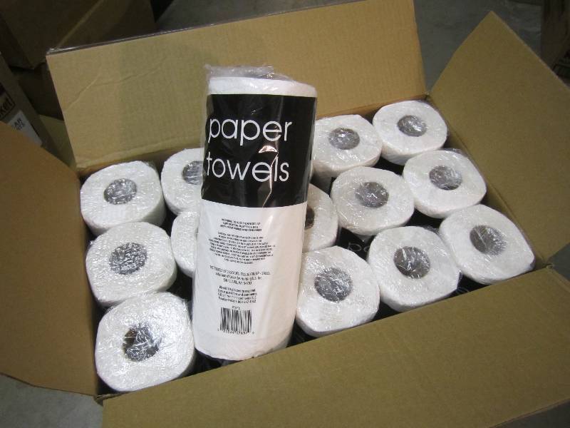 lot 243 image: Case of 30 Rolls Paper Towels ...