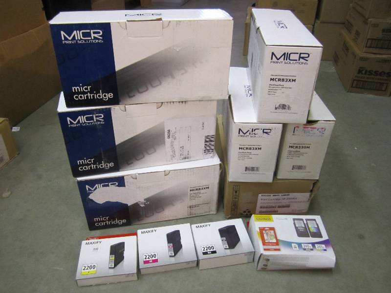 lot 276 image: Box Full of Printer Toner and Ink S...