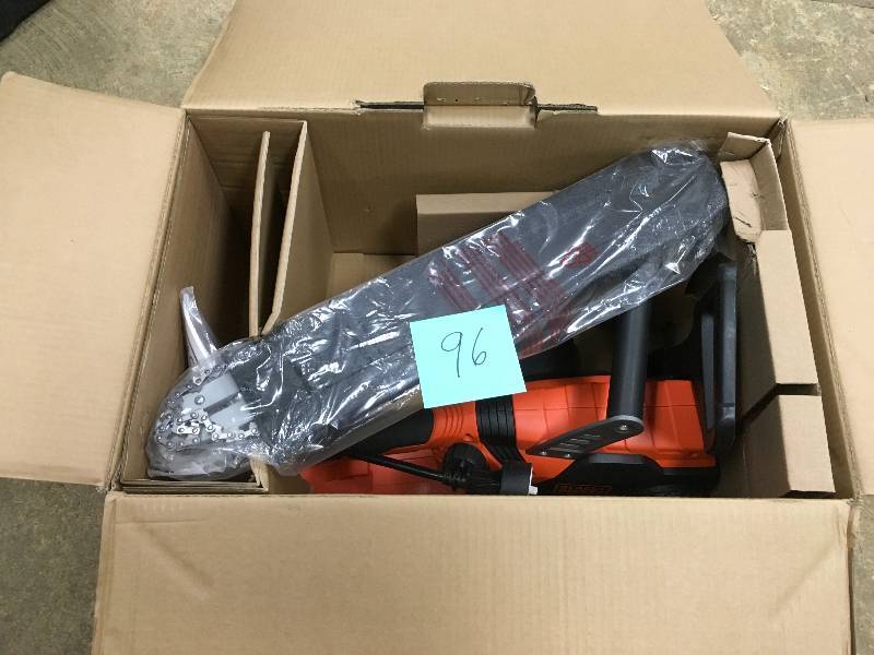 lot 96 image: Black & Decker 15 Amp 18 in. Chainsaw not used