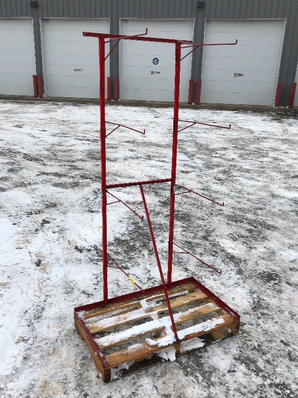 lot 14 image: 30x6ft Red Steel Sorting Rack, Mou...