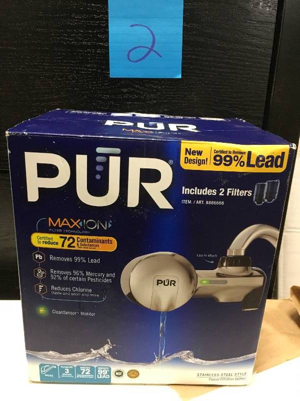 PUR Pfm450s Stainless Steel Horizontal Water Filtration System open box not used
