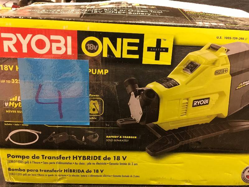 Ryobi 18 Volt Hybrid Transfer Pump box not used