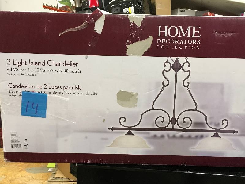 Home Decorators 2-Light Island Chandelier Heritage Bronze-OB new