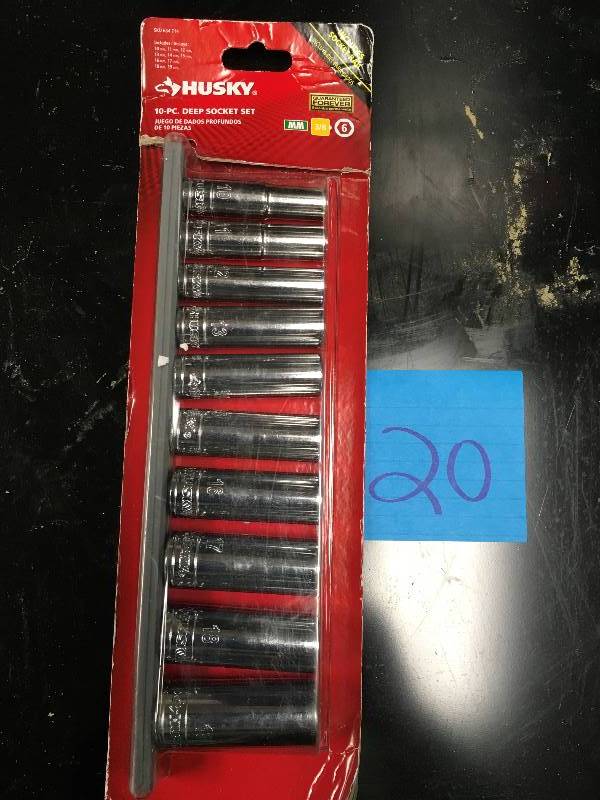 Husky 10 Piece Deep Socket Set