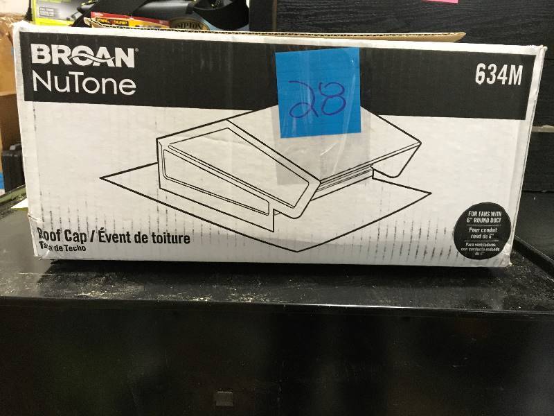 Broan NuTone 634M Roof Cap box not used