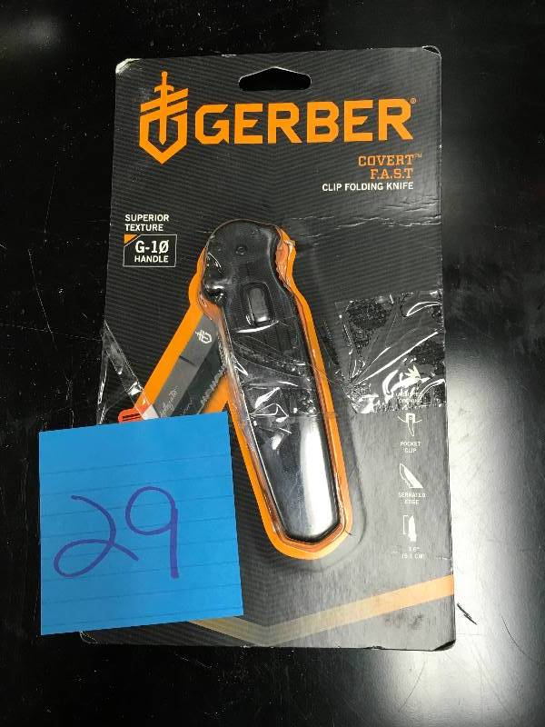 Gerber Covert FAST 22-41966 Cutting Knife - Folding Knife - Serrated Edge - Cutting box not used