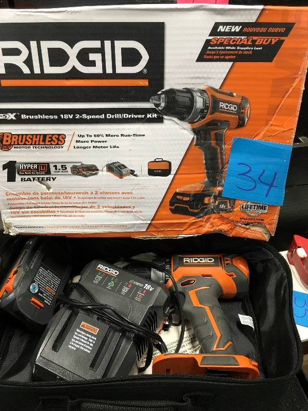 Ridgid Gen5X Brushless 18 Volt 2-Speed DrillDriver Kit box not used