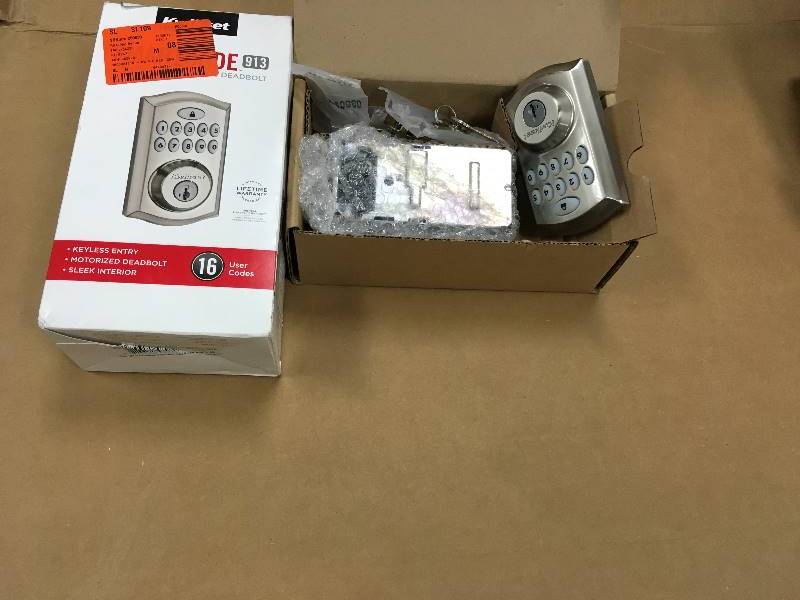 Kwikset SmartCode 913 Satin Nickel Single Cylinder Electronic Deadbolt featuring SmartKey box not used
