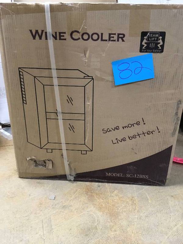 AKDY 12-Bottle Dual Zone Thermoelectric Wine Cooler in Stainless Steel with Reversible Door Design New