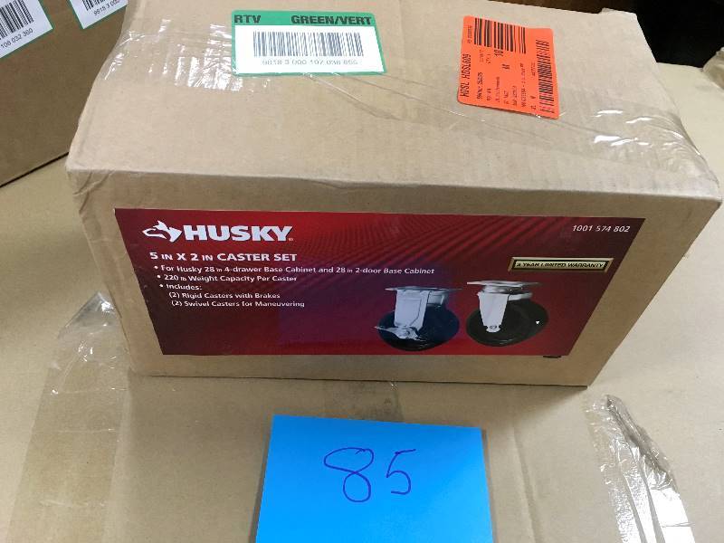 Husky 5 in x 2 in. Caster Set in Black new