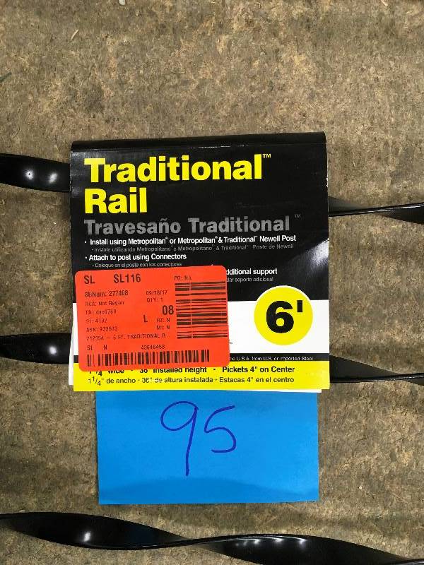 6 ft. Traditional Rail not used