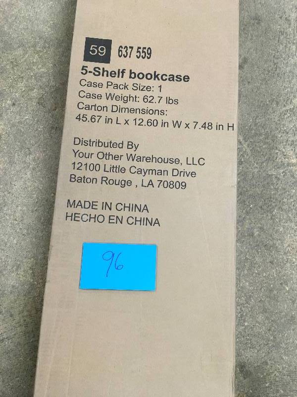 Hampton Bay 5-Shelf Bookcase in Black not used
