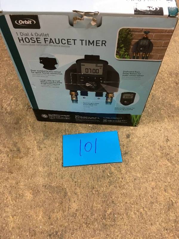 Orbit 1 Dial 4 Outlet Hose Faucet Timer open box not used