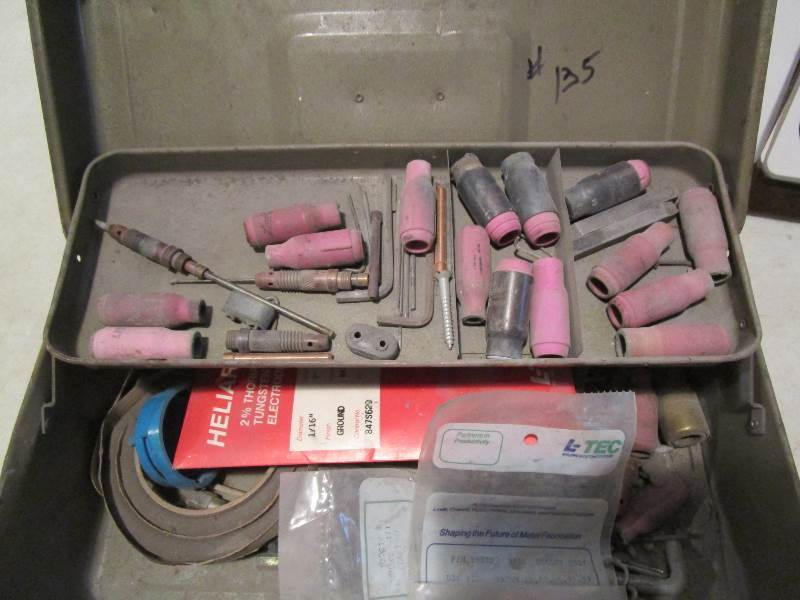 lot 135 image: Tool Box with Welding Tips & Parts
