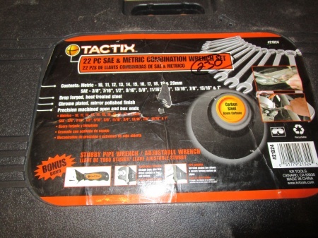 lot 230 image: Tactx 22 pc SAE  & Metric Combination Wrench Sets