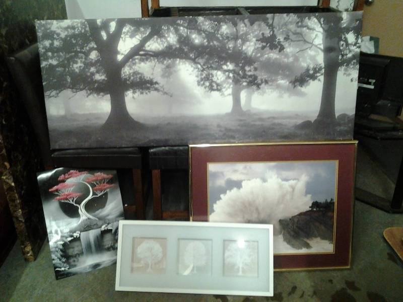 lot 38 image: Stretched Canvas Trees Picture 55x23, 3-Other Pictures