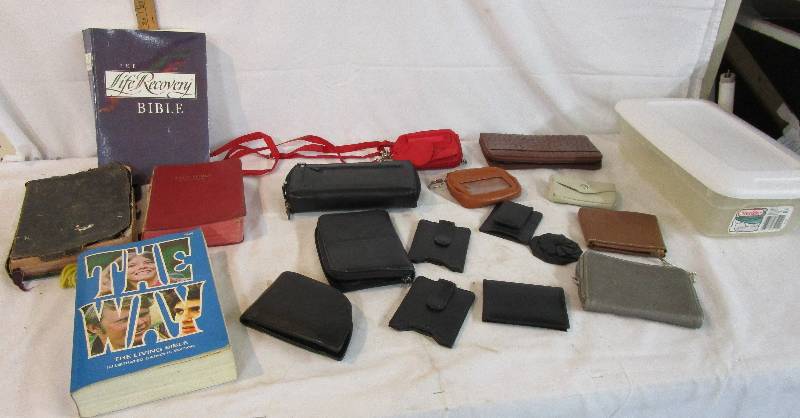 lot 72 image: Bibles and various Wallets