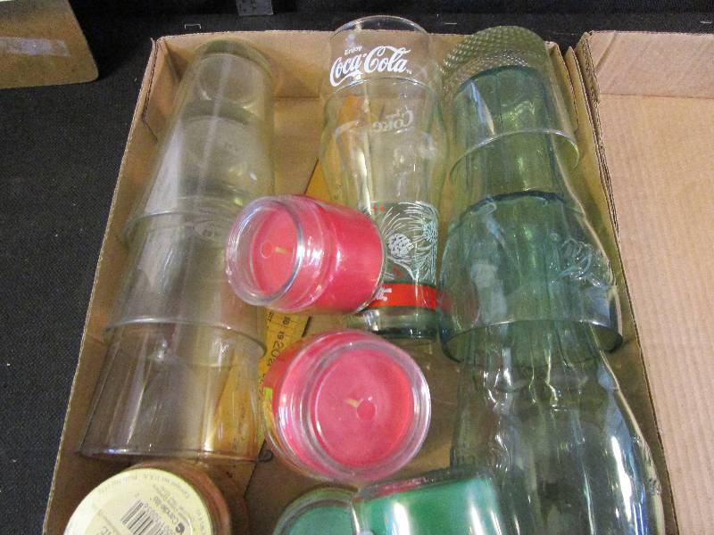 lot 96 image: Unused CandlesCoke Glasses Beer Glasses