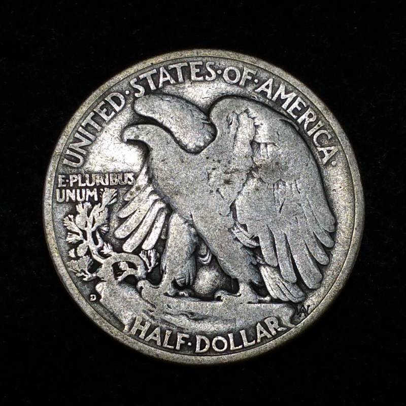 1938 D Walking Liberty Silver Half Dollar - Key Date