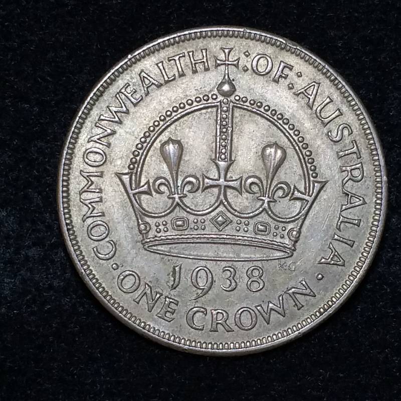 1938 Australian One Crown Sterling Silver
