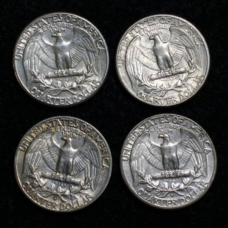 (4) Washington Silver Quarters