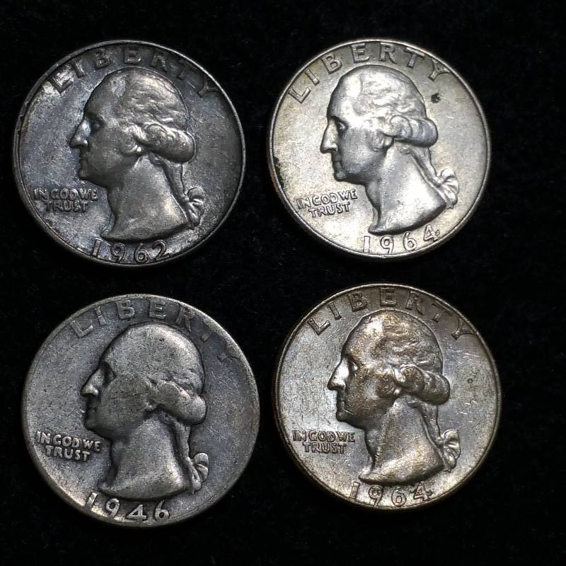 (4) Washington Silver Quarters
