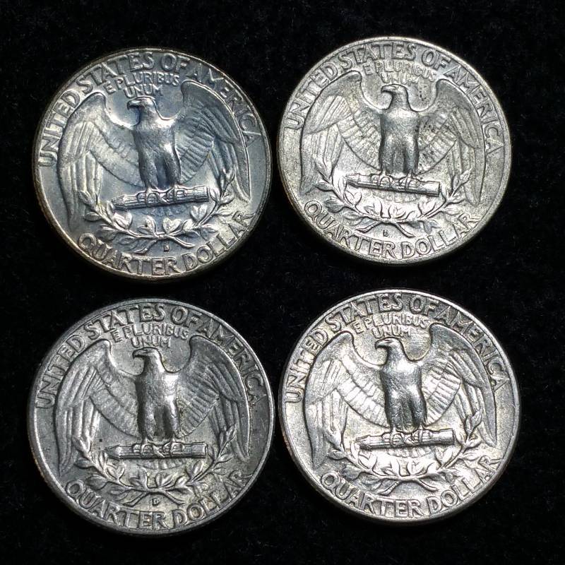(4) Washington Silver Quarters