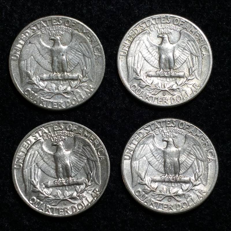 (4) Washington Silver Quarters