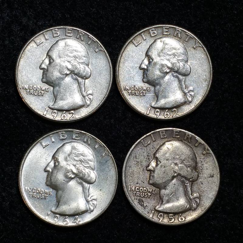 (4) Washington Silver Quarters