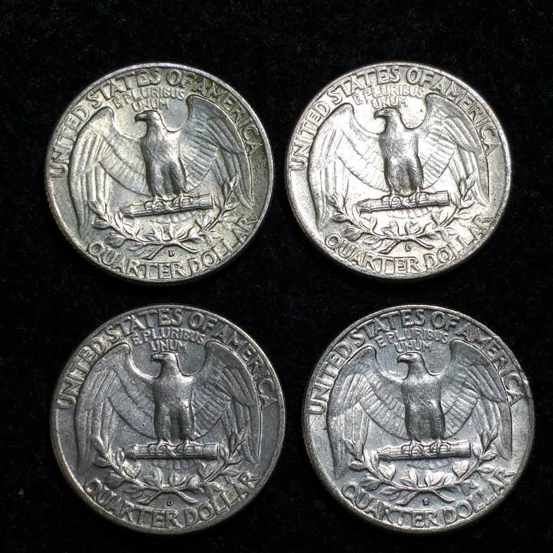 (4) Washington Silver Quarters