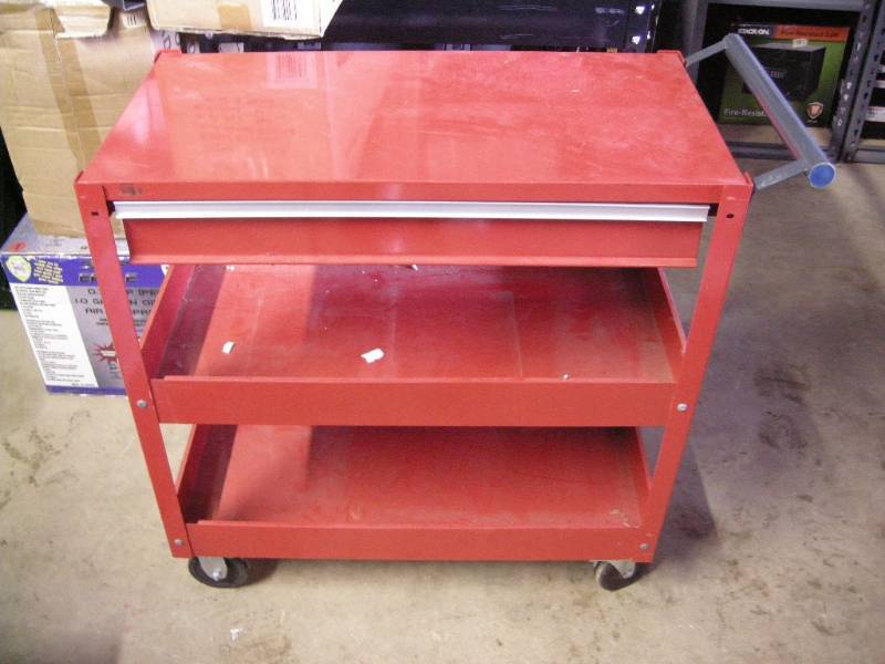 Rolling Shop Cart with Drawer