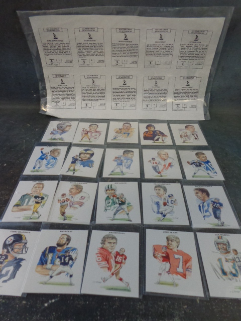 lot 44 image: NFL Tobacco Cards - All Time Great Quarterbacks with Chart